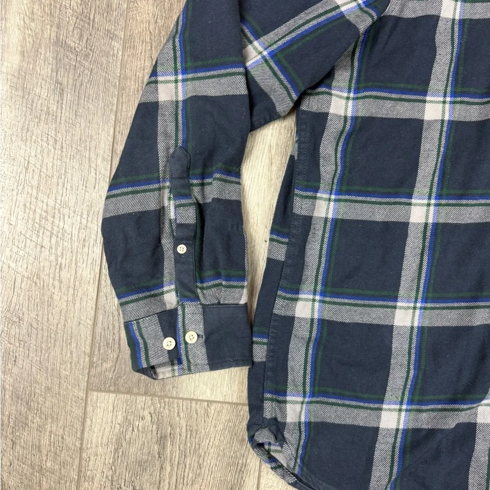 North Face Mens Navy Plaid Button‎ Down Top